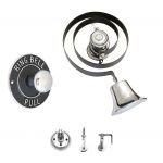 Victorian Butlers Bell Kit c/w Round Chrome Pull, Rope, Chrome Bell & Pulleys